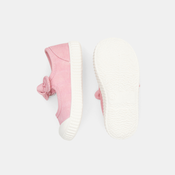 حذاء باليرينة من القماش بعقدة للفتاة الرضيعة